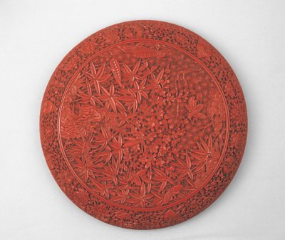 图片[3]-Remove red pine, bamboo, plum, grass and insect pattern round box-China Archive